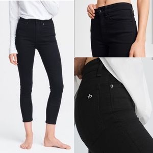 NWOT rag & bone High Rise Ankle Skinny Black Jeans 29